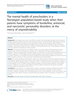 The mental health of preschoolers in a Norwegian population