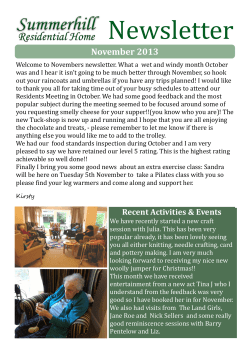 Newsletter - Summerhill Care Home Ferndown