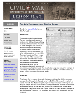 Territorial Newspapers and Bleeding Kansas