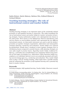 Teaching learning strategies: The role of instructional context and
