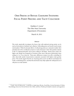 Odd Prices at Retail Gasoline Stations: Focal Point Pricing and Tacit
