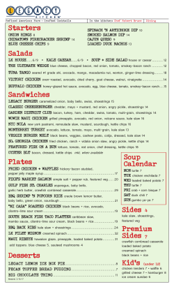 Starters Salads Sandwiches Sides 4 Premium Sides 7 Soup