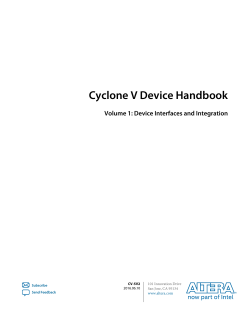 Cyclone V Device Handbook Volume 1: Device Interfaces and