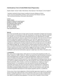 Interdisciplinary Tools to Enable Middle Suburb Regeneration