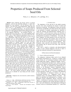 Properties of Soaps Produced From Selected Seed Oils