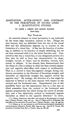 Gibson (1937) Adaptation, after-effect and contrast in the perception