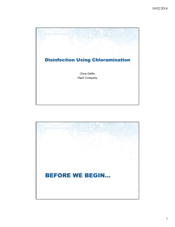 Disinfection Using Chloramination