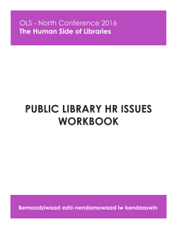 Municipal Public Library HR Issues Workbook