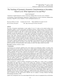 The Teaching of Geometric (Isometric) Transformations at