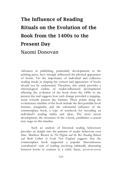 The Influence of Reading Rituals on the Evolution of the Book from