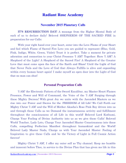 Personal Preparation Calls