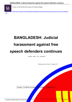 BANGLADESH: Judicial harassment against free speech