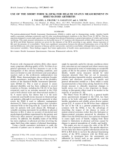 use of the short form 36 (sf36) for health status measurement in