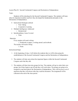 Lesson Plan #6: Second Continental Congress and Declaration of