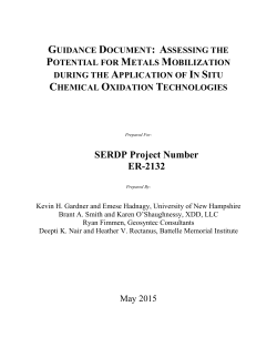 Guidance Document - Strategic Environmental Research and