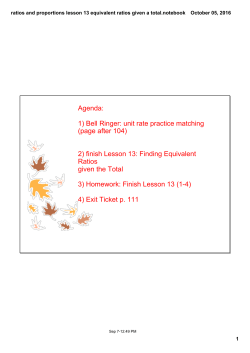 Module 1 Lesson 13: Equivalent Ratios