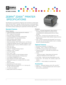 ZEBRA ZD500 PRINTER SPECIFICATIONS