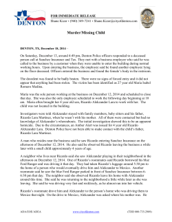 Murder/Missing Child