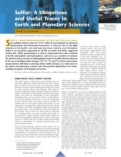 Sulfur: A Ubiquitous and Useful Tracer in Earth and Planetary
