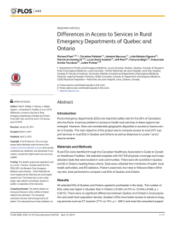 Differences in Access to Services in Rural