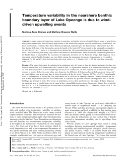 Temperature variability in the nearshore benthic boundary layer of