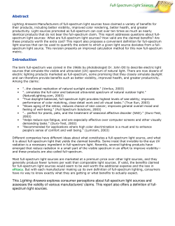 Full Spectrum Light Sources Abstract