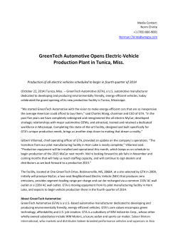 GTA Opens new plant in Tunica Mississippi