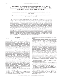 Reactions of M (N-2, 6-i-Pr2C6H3)(CHR)(CH2R `) 2 (M= Mo, W
