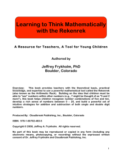 Learning to Think Mathematically with the Rekenrek