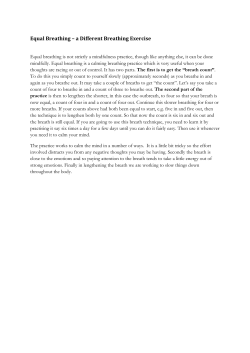 Equal Breathing &ndash; a Different Breathing Exercise