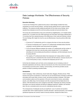 Data Leakage Worldwide: The Effectiveness of Security