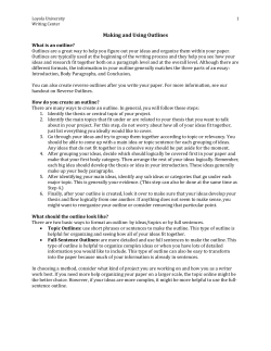 Making and Using Outlines - Loyola University Chicago