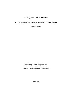 air quality trends city of greater sudbury, ontario 1953