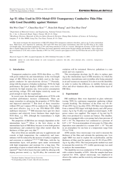 Ag--Ti Alloy Used in ITO--Metal--ITO Transparency Conductive Thin