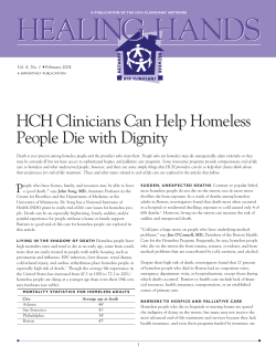 HCH Clinicians Can Help Homeless People Die with Dignity