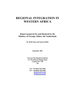 Regional Integration in Western Africa