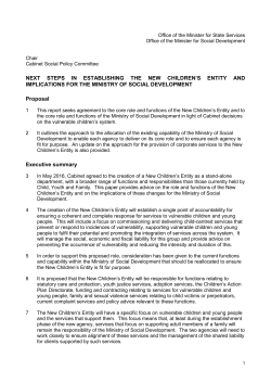 Policy - Cabinet Paper - Ministry of Social Development