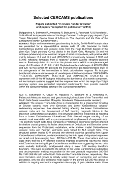 Selected CERCAMS publications