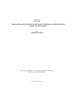 Memorandum on the Soviet Doctrine and Practice with Respect to