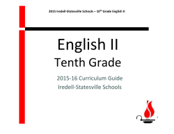 2015 Iredell-Statesville Schools &ndash; 10​th​Grade English II