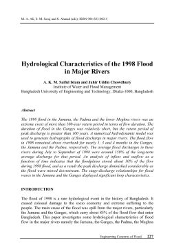Hydrological Characteristics of the 1998 Flood in Major Rivers
