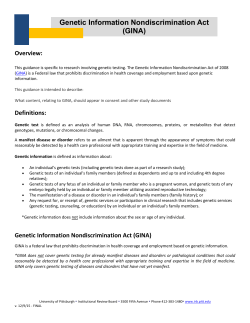 Genetic Information Nondiscrimination Act (GINA)