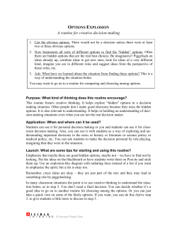 A routine for creative decision making