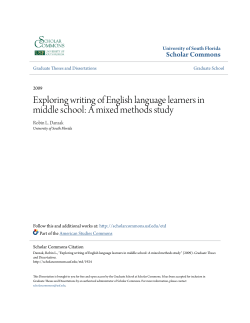 Exploring writing of English language learners in middle school: A