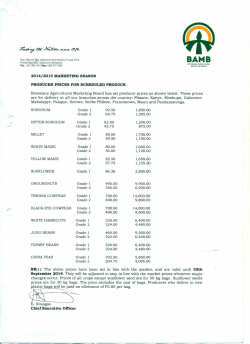 2014 Producer Prices - Botswana Agricultural Marketing Board