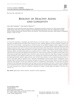 Biology of Healthy Aging and Longevity