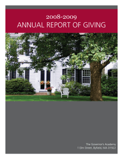annual report of giving - The Governor`s Academy