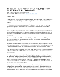 HA of El Paso Moves to Next Phase of $400 Million RAD Program