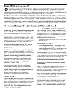 The chemical bond, electron pair domains and the VSEPR