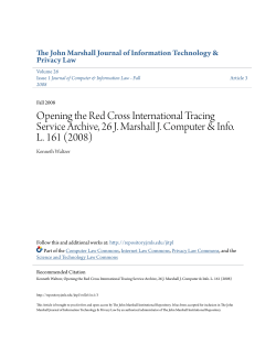 Opening the Red Cross International Tracing Service Archive, 26 J